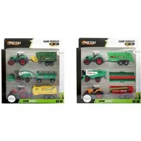 Toi-Toys Spielzeug-Auto Landwirtschafts Set Traktoren plus Anhänger zufällige Auswahl 6 teilig