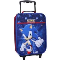 Sonic The Hedgehog Kinderkoffer Trolley Kindertrolley Jungen Handgepäck, Volumen 12 Liter, Innemaße 40x30x10 cm, Außenmaße 47x31x13 cm