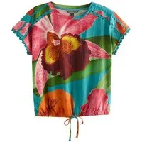 Next T-Shirt Kurzes T-Shirt mit Ballonsaum – Kurzgröße (1-tlg)