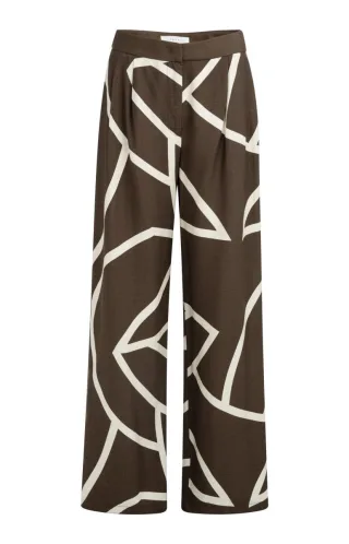 Yaya - Hose mit weitem Bein braun - Gr. - 38