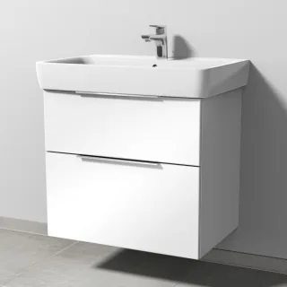 Sanipa 3way Waschtischunterbau zu Geberit Renova Plan Waschtisch mit 2 Auszügen, Weiß-Glanz UF87778