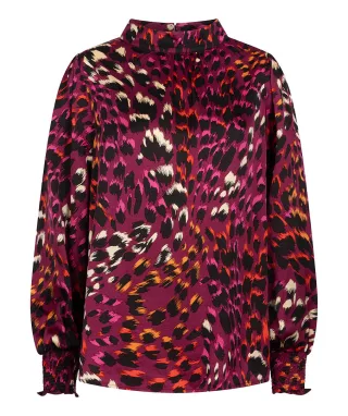 Esqualo - Bluse mit Stehkragen pink/rot - Gr. - 36