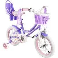 RULLY Kinderfahrrad Kinderfahrrad für Mädchen 12/14/16/18 Zoll, 2–9 Jahre, 1 Gang, Inkl. Korb, Puppensitz, Stützrädern, Schutzblechen & Klingel