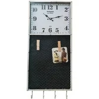 Dynasun Wanduhr Clock D088-2 (Wanduhr aus Holz mit Metall-Bilderrahmen im Vintage Retro-Stil, Shabby)