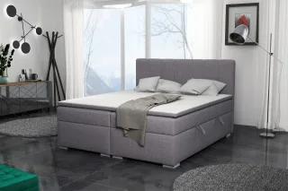 Boxspringbett Schlafzimmerbett LAURIN 200x200cm Stoff Inari Grau