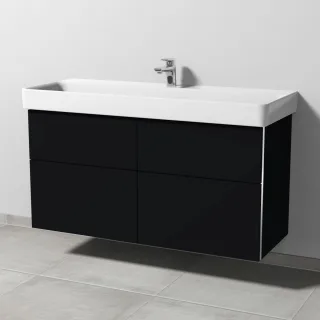 Sanipa 3way Waschtischunterbau zu Laufen Pro S Waschtisch mit 4 Auszügen, Schwarz-Matt BS78608