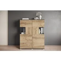 OTTO home Highboard Kenia (1 St), Modernes Highboard mit Glastüren, Breite 100 cm