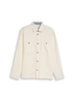 Tom Tailor - Overshirt mit Taschen gardenia white - Gr. - XL