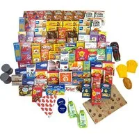 TikTakToo Kaufladensortiment Miniatur Faltschachteln für Kaufladen Zubehör, (Spielset, 95-tlg., Miniaturfaltschachteln), Lebensmittel, Flaschen, Dosen für Kaufmannsladen
