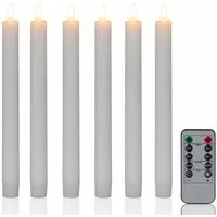 relaxdays LED-Kerze LED Stabkerzen mit Timer 6er Set