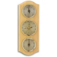 TFA Dostmann TFA 20.1000 Analog aus Massivholz mit Thermometer Hygrometer Barometer Wetterstation