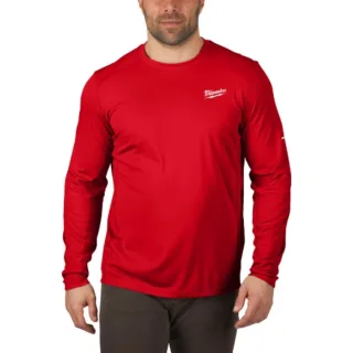 Milwaukee Workskin Langarm-Shirt rot mit UV-Schutz rot M - 4932493084