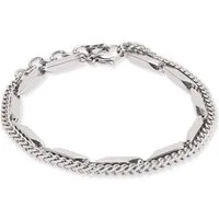 COEUR DE LION Armband Schmuck Geschenk Edelstahl Twisted Layers Würfelkette