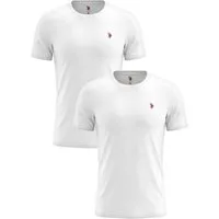 U.S. Polo Assn. T-Shirt USZaane Herren 2er Pack – Baumwolle Rundhals Basic Klassische Basic Shirts mit weichem Tragegefühl