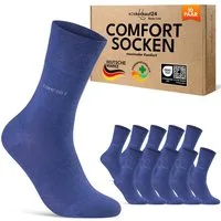 sockenkauf24 Gesundheitssocken Comfort Socken ohne Gummibund & ohne Naht mit Komfortbund (10-Paar) Diabetiker Socken ohne Gummi aus Baumwolle für Damen und Herren