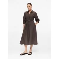 comma Midikleid Kleid Hemdblusenkleid aus Leinenmix mit Gürtel