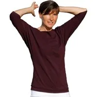ESPARTO Yogashirt Halbarmshirt Sadaa in Bio-Baumwolle Wohlfühlshirt mit breitem Schulterausschnitt (U-Boot-Ausschnitt)