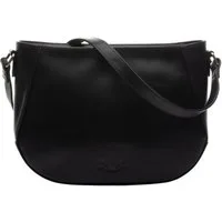 SID & VAIN Umhängetasche echt Leder Umhängetasche groß schwarz ALBANY, Crossbody Bag Echtleder für Damen, Handtasche mit Schultergurt schwarz