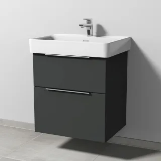 Sanipa 3way Waschtischunterbau zu Laufen Pro S Waschtisch mit 2 Auszügen, Graphit-Matt UP7661B