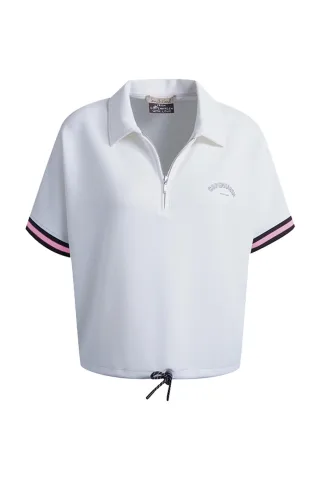 Smith&Soul - Oversize Polo Scuba Sweat Drawstring offwhite - Gr. - L