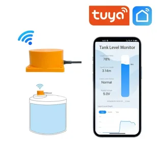 ME201W Tuya APP Ultrasonic Liquid Level Sensor Wi-Fi Remote Monitoring for Water Fuel Diesel Oil Easy Installation Low M