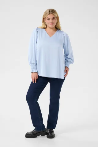 Langarm-Bluse A-shape Soft Chambray blue