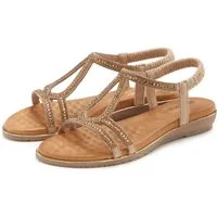 Vivance Sandalette, Sommerschuh, Sandale mit eleganter Glitzer-Verzierung und elastischen Riemchen