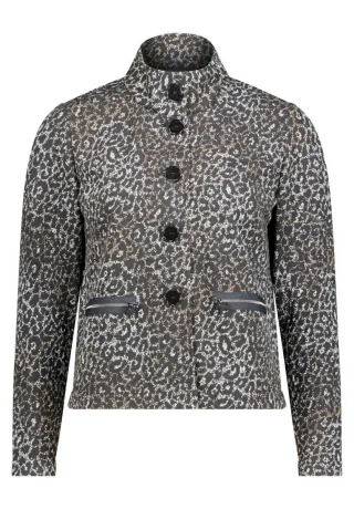Betty Barclay - Sweatjacke mit Animal-Print schwarz - Gr. - 36