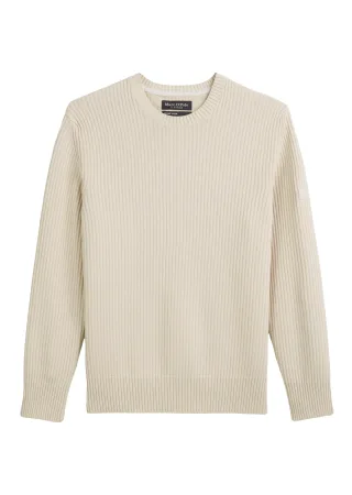 Marc OPolo Casual - Pullover mit Rippstruktur beige - Gr. - XXL