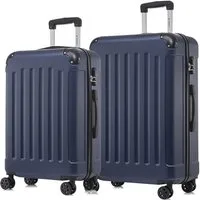 YONSLY Trolleyset Hartschalen-Reisekoffer Rollkoffer Trolley Gepäckset aus ABS, 4 Rollen, (Reiseset, 2 tlg., Größen L&XL), mit 360° Doppelrollen, Zahlenschloss und ergonomischem Gummigriff
