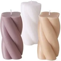 BOLTZE Stumpenkerze Kerze, Ø 7 cm, 14 cm hoch, Beige oder Hellbraun oder Weiß, 1 Stück