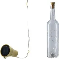 Lumineo LED-Lichterkette, LED Solar Flaschenlicht Lichterkette mit Korken Outdoor 75cm Warmweiß