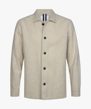 Profuomo - Beiges Leinen-Overshirt raw beige - Gr. - L