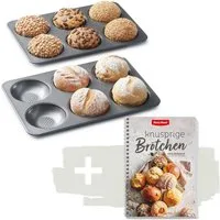 Betty Bossi Brotbackform Knusprige Brötchen Buch + Backform Set Backbuch Brötchen-Backblech, (Set), Backform für Perfekte Brötchen
