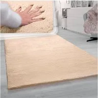 Paco Home Fellteppich Rabbit 780, rechteckig, Höhe: 26 mm, Kunstfell, Kaninchenfell-Haptik, ein echter Kuschelteppich, Uni-Farben
