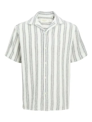 JACK&JONES - JJECOBA STRIPE RESORT SHIRT SS SN JNR Cloud Dancer - Gr. - 176