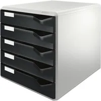 LEITZ Schubladenbox Post-Set, mit 5 Schubladen, halboffen