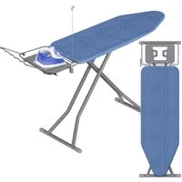 SONGMICS Bügelbrett, Bügelfläche 122x38 cm, 122 x 38 cm Bügelfläche, Bügeltisch höhenverstellbar, klappbar