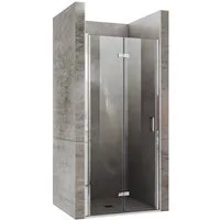 SONNI Dusch-Falttür Falttür Pendeltür Nischentür Duschkabine Duschabtrennung Dusche, 80x195 cm, Sicherheitsglas, (Set) Klarglas, Nano Glas