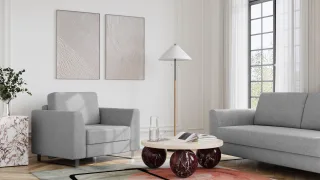 BRUNO Schlafsessel 70cm in Silver Grey Grau | praktische Größe | stabiles Massivholz & Boxspringkomfort