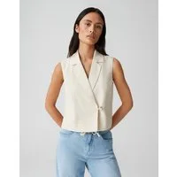 OPUS Anzugweste WINO Regular aus BCI Cotton Leinen Mix