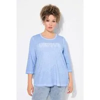 Ulla Popken T-Shirt Shirt Statementstickerei Classic Rundhals 3/4-Arm
