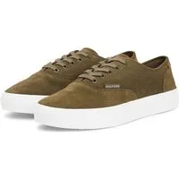 Tommy Hilfiger TH VULC CUP SUEDE Sneaker Freizeitschuh, Halbschuh, Schnürschuh mit honigfarbener Plateausohle