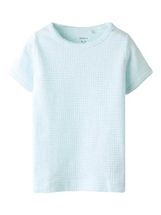 NAME IT - NMFFIKATIE SS SLIM TOP blue light - Gr. - 104