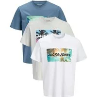 Jack & Jones Print-Shirt (Spar-Set, 3er-Pack) mit Logodruck, aus Baumwolle