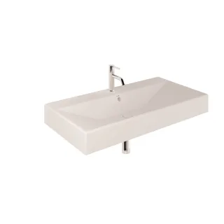 KLUDI-RESA Waschtisch 101 x 50 H12 cm Ein Hahnloch Mattweiß 59WW10153