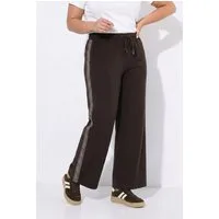 Ulla Popken Culotte 3/4-Hose Zierstreifen weites Bein Bund mit Band