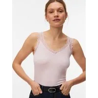 Vero Moda Trägertop VMROSA SL TOP JRS NOOS Viskosemischung, Spitzen Detail