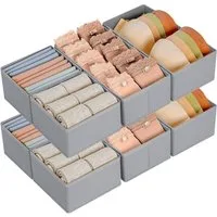 LuxusKollektion Schubladeneinsatz Schubladen Organizer faltbar Unterwäsche Socken 8 Stück Grau (8 St)