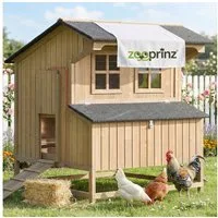 Zooprinz Hühnerstall Berghof mit breitem Nistkasten Klappdach, 110x130x110 cm (BxHxT), Falltür, Massivholz